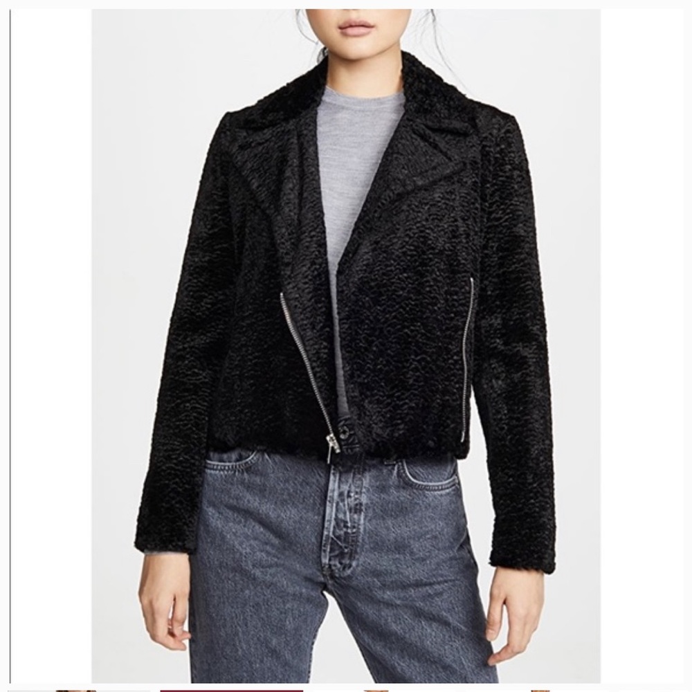 Theory‎ Faux Fur Moto Jacket